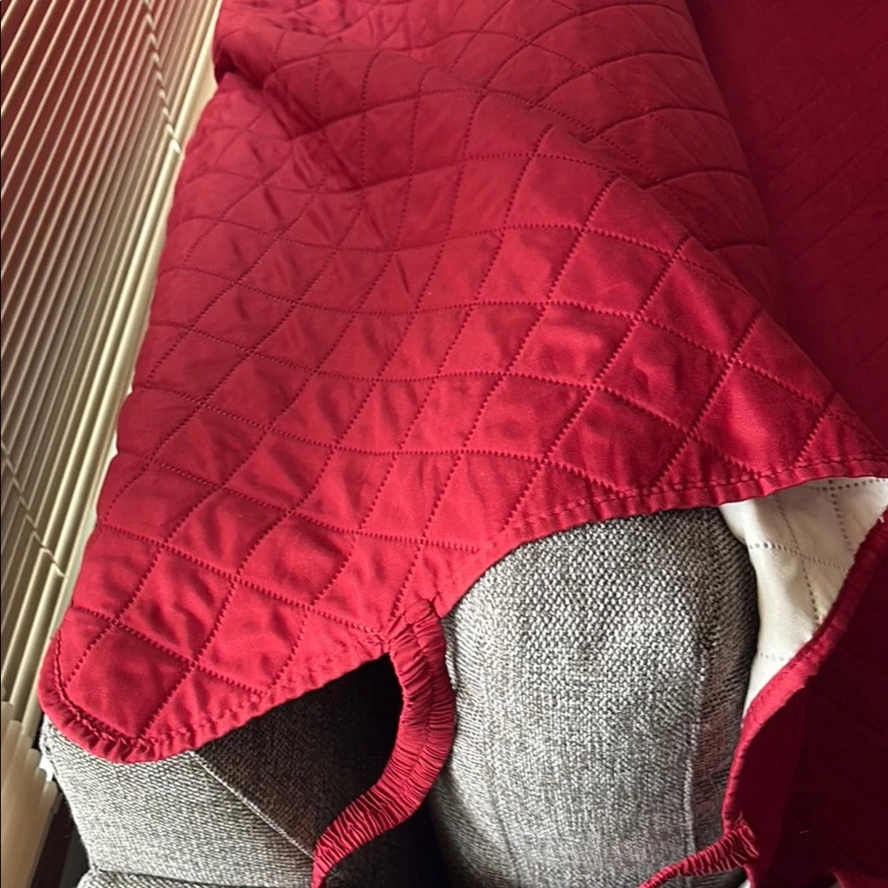 Sofa Cover in Burgundy Red